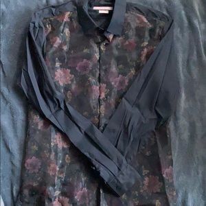 M- Zara Slim fit Floral Dress Shirt
